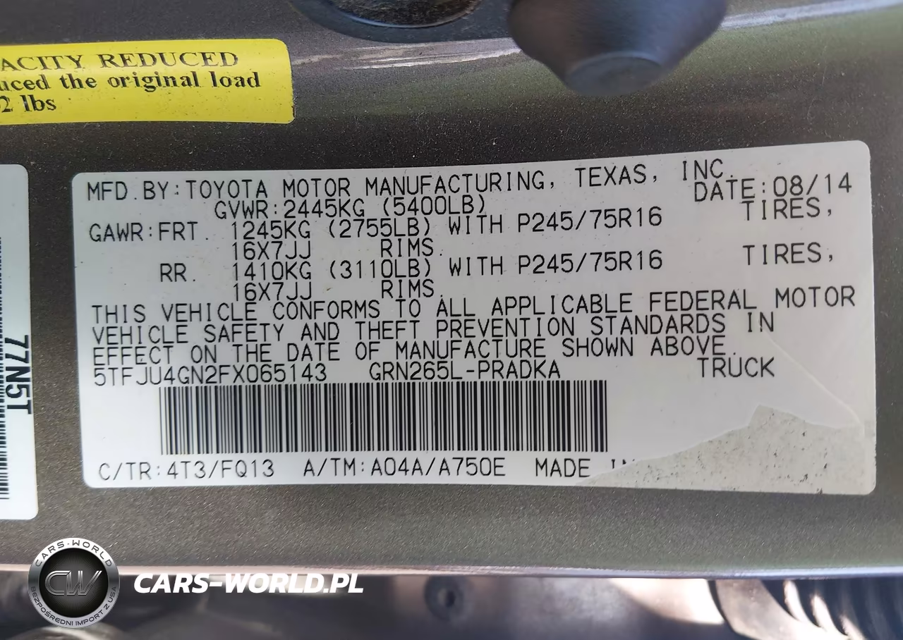 2015 Toyota Tacoma Prerunner V6 VIN:5TFJU4GN2FX065143 - 9