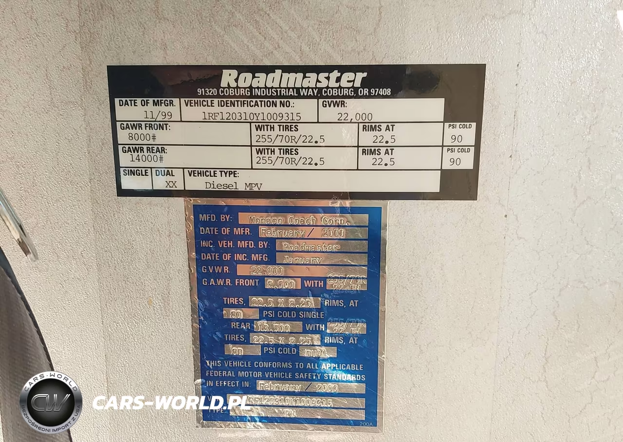 2000 Roadmaster Rail Executive Signature VIN:1RF120310Y1009315 - 9