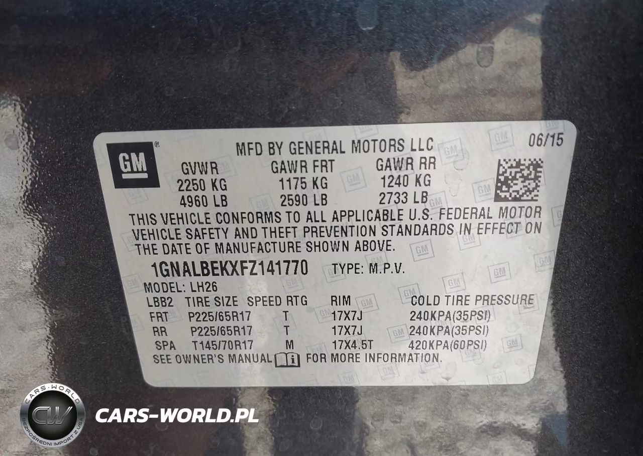 2015 Chevrolet Equinox 1Lt VIN:1GNALBEKXFZ141770 - 9