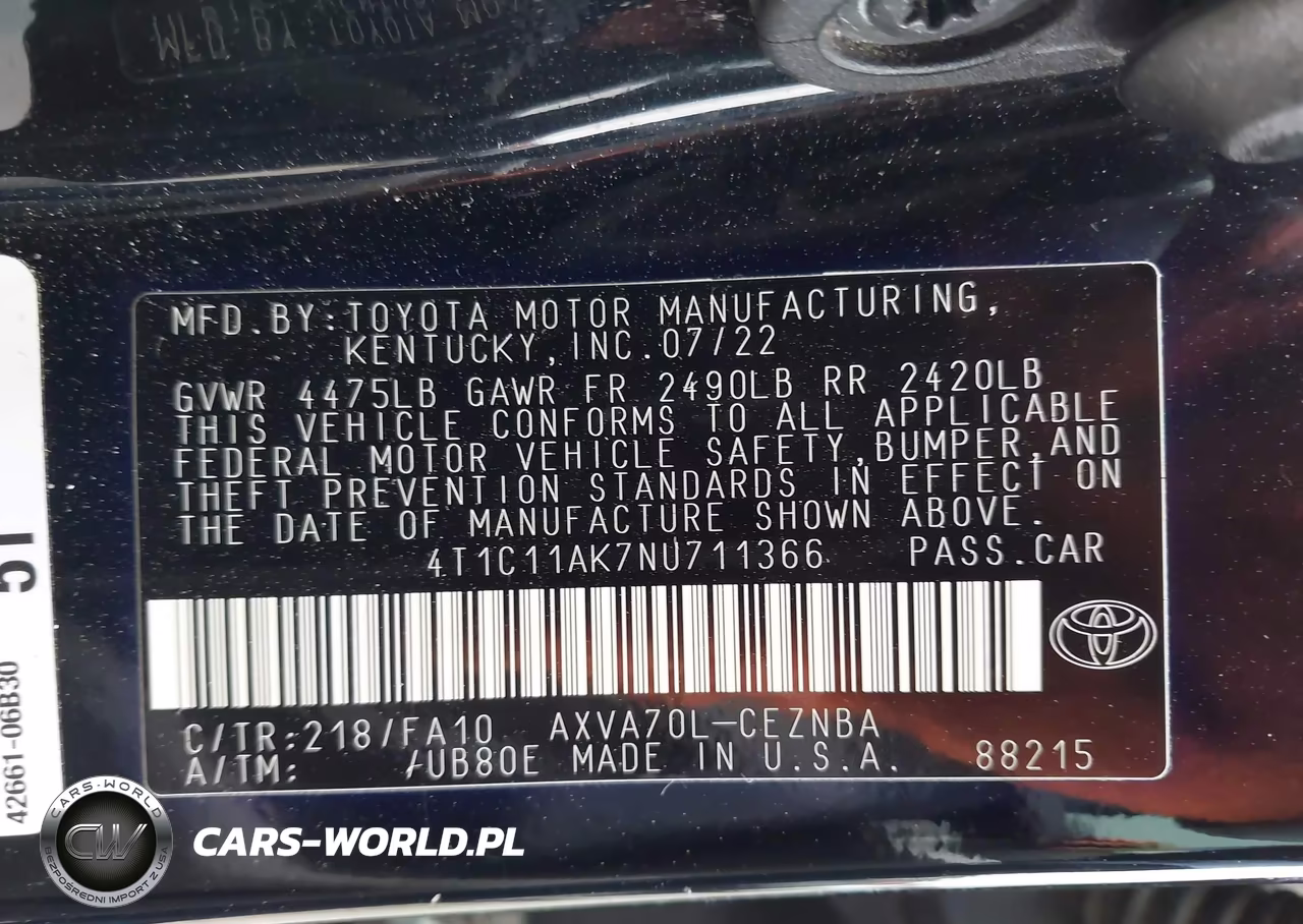 2022 Toyota Camry Le VIN:4T1C11AK7NU711366 - 9