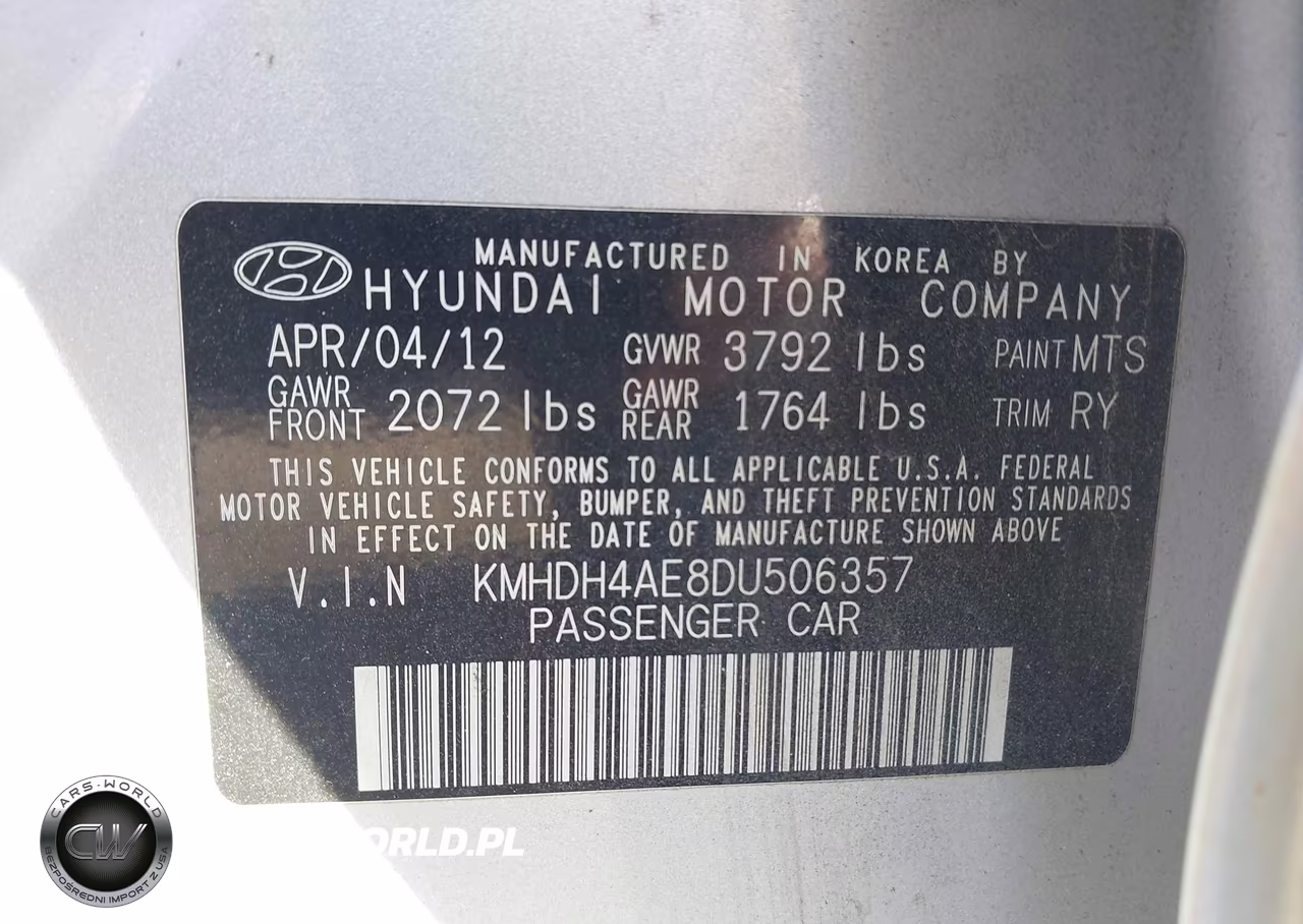 2013 Hyundai Elantra Limited VIN:KMHDH4AE8DU506357 - 9