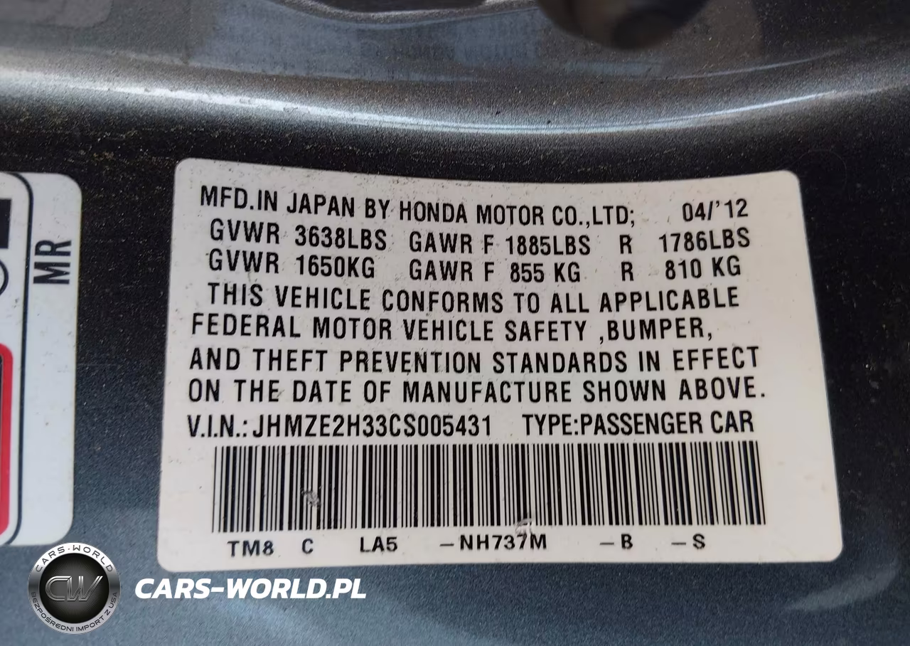 2012 Honda Insight VIN:JHMZE2H33CS005431 - 9