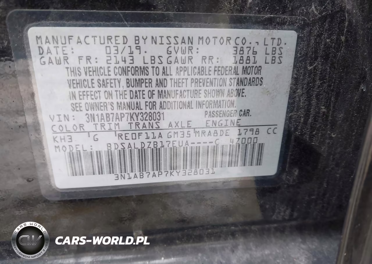 2019 Nissan Sentra Sv VIN:3N1AB7AP7KY328031 - 9