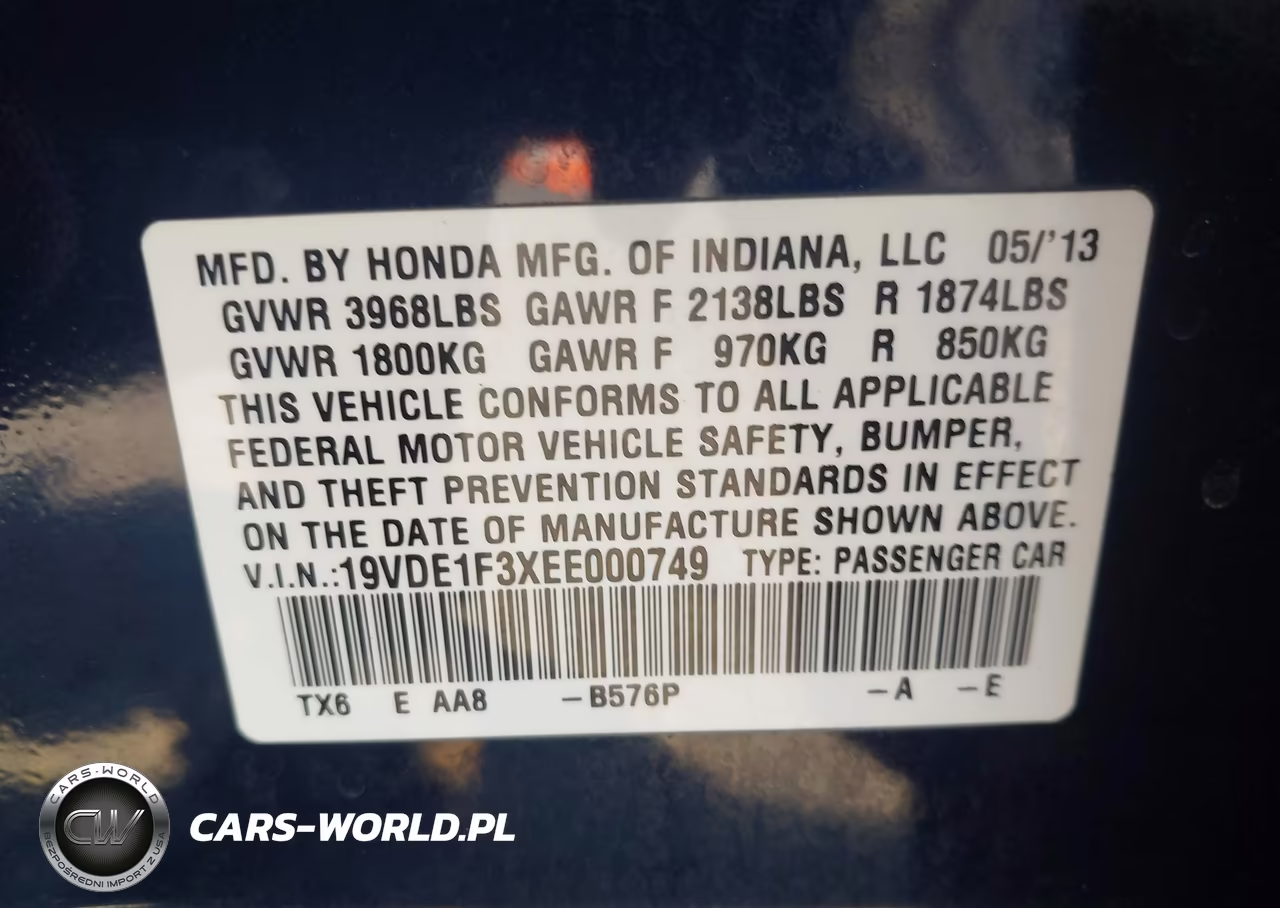 2014 Acura Ilx 2.0L VIN:19VDE1F3XEE000749 - 9