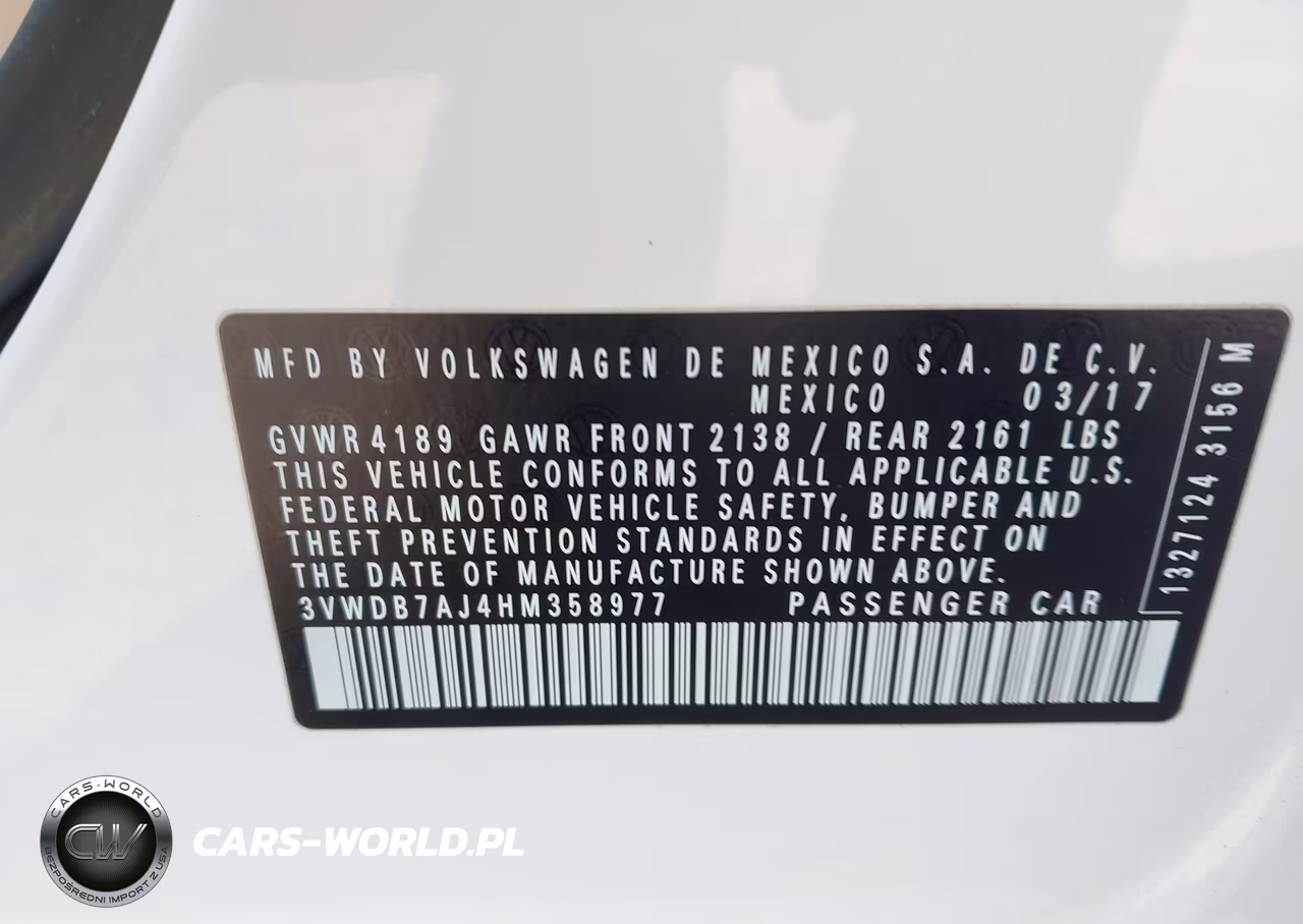 2017 Volkswagen Jetta 1.4T Se VIN:3VWDB7AJ4HM358977 - 9
