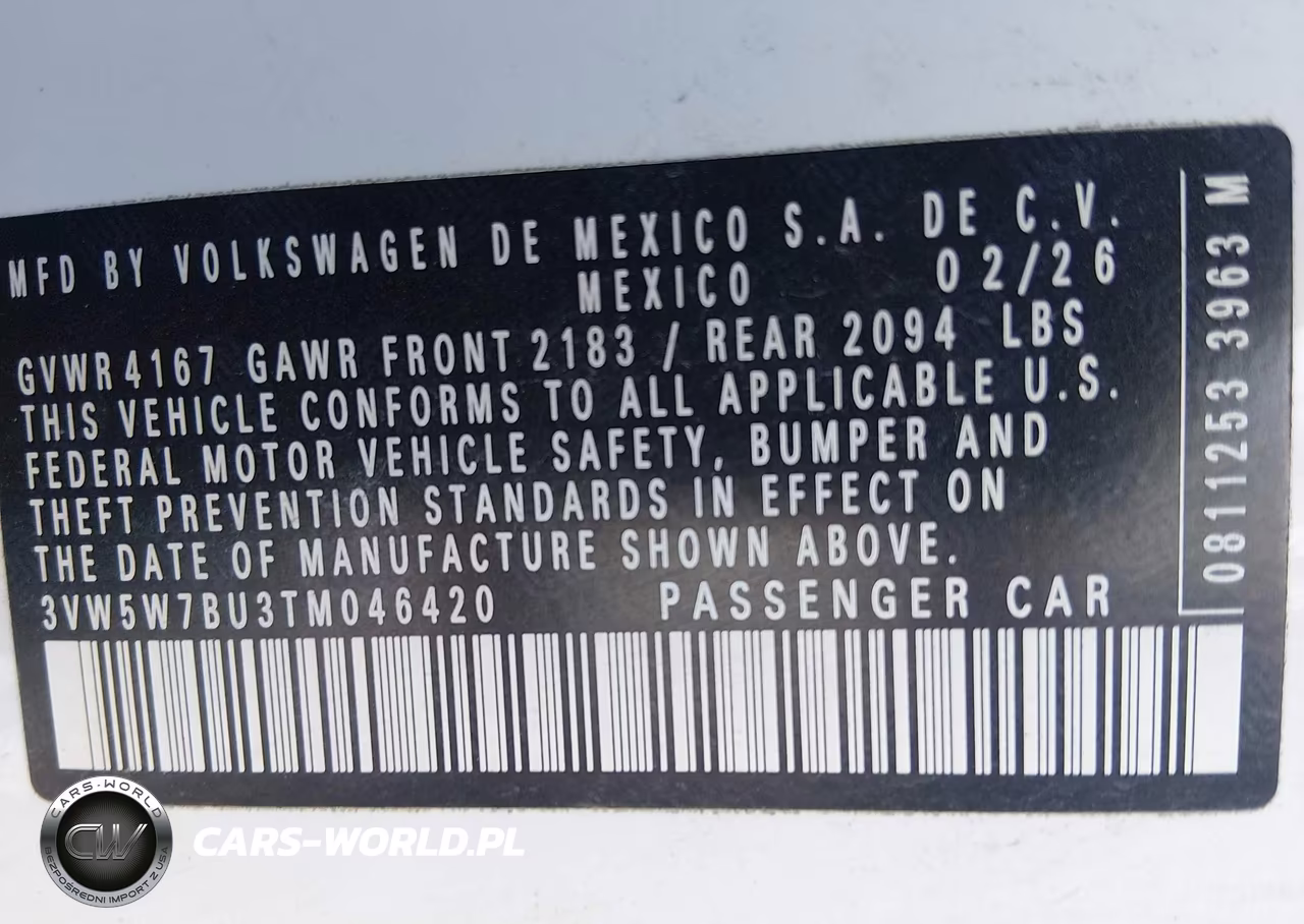 2026 Volkswagen Jetta S VIN:3VW5W7BU3TM046420 - 9
