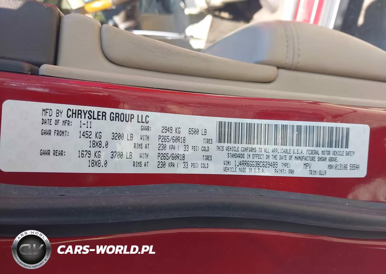 2011 Jeep Grand Cherokee Overland VIN:1J4RR6GG3BC629489 - 9