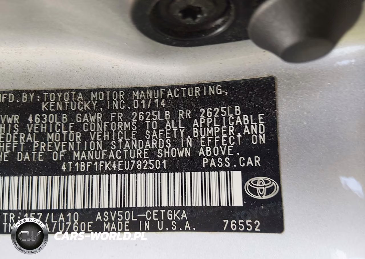 2014 Toyota Camry Xle VIN:4T1BF1FK4EU782501 - 9