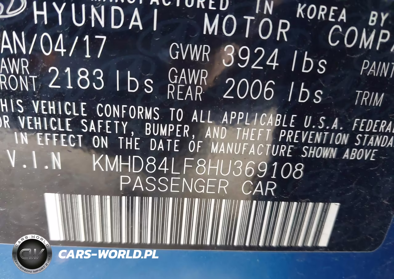 2017 Hyundai Elantra Value Edition VIN:KMHD84LF8HU369108 - 9
