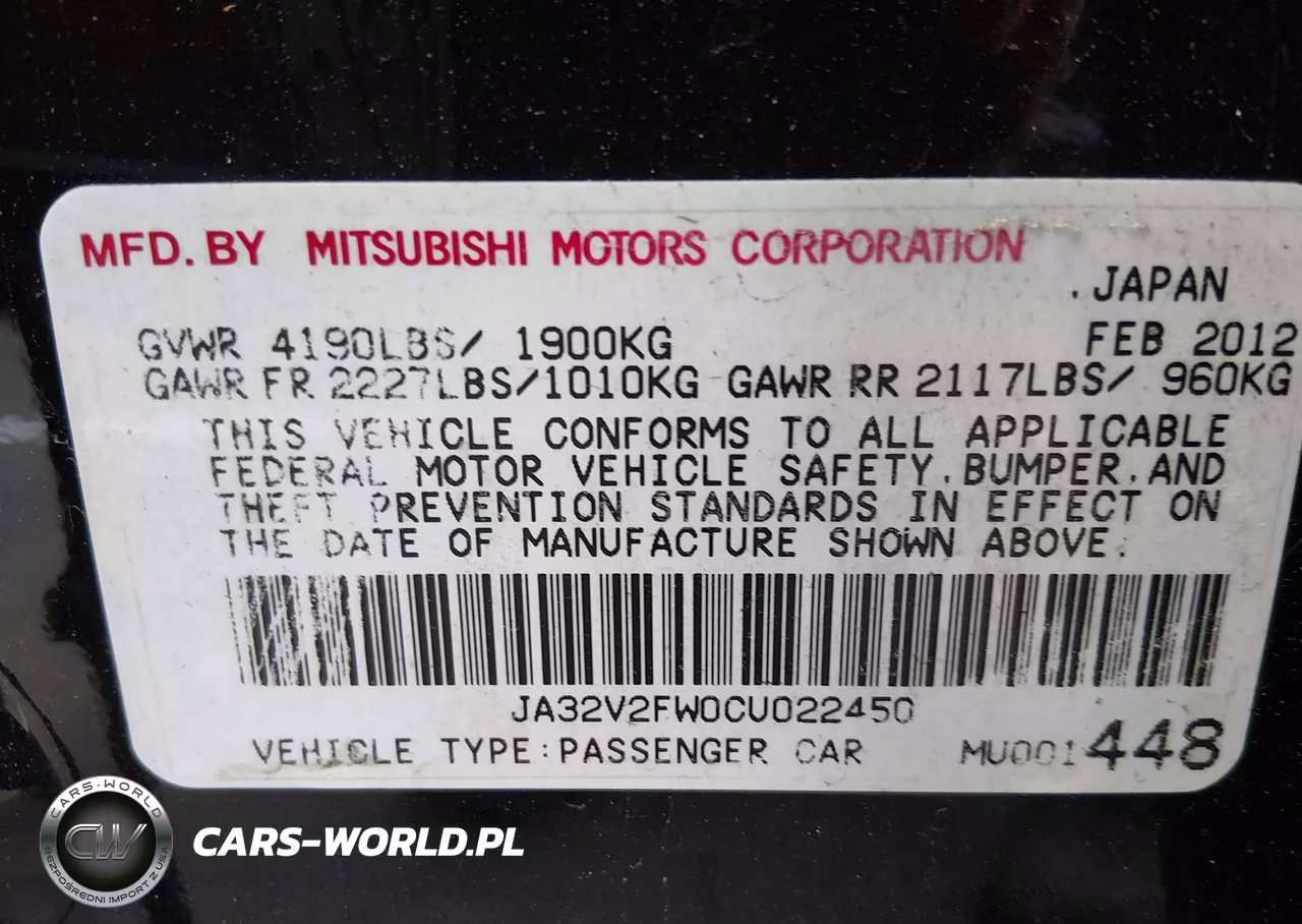 2012 Mitsubishi Lancer Se VIN:JA32V2FW0CU022450 - 9