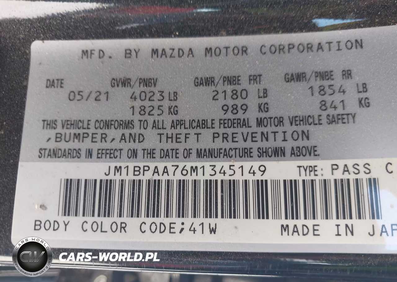 2021 Mazda Mazda3 2.0 VIN:JM1BPAA76M1345149 - 9