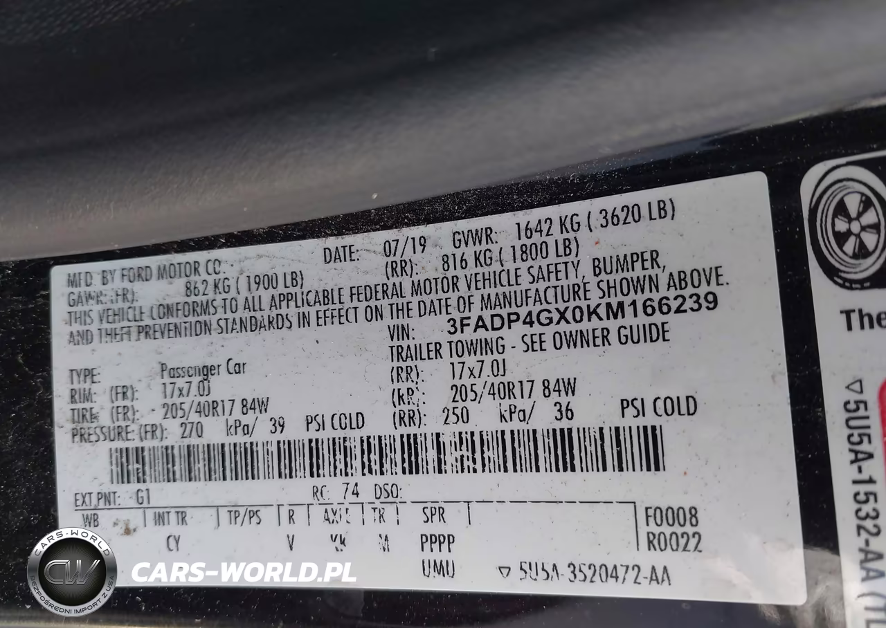 2019 Ford Fiesta St VIN:3FADP4GX0KM166239 - 9