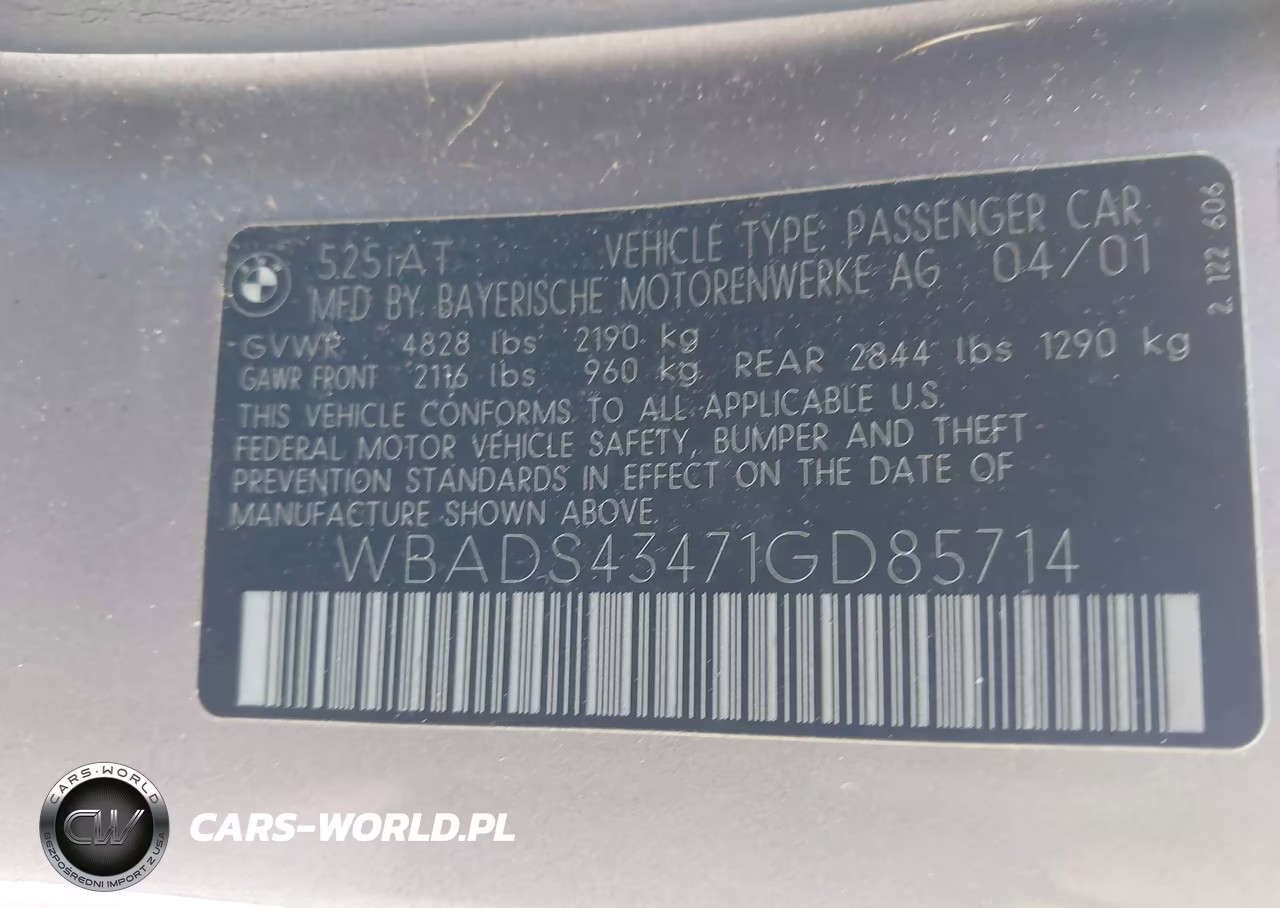2001 BMW 525Ia VIN:WBADS43471GD85714 - 9