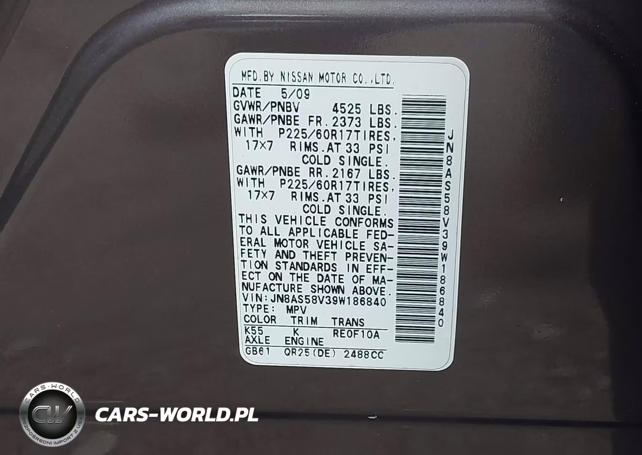 2009 Nissan Rogue Sl VIN:JN8AS58V39W186840 - 9