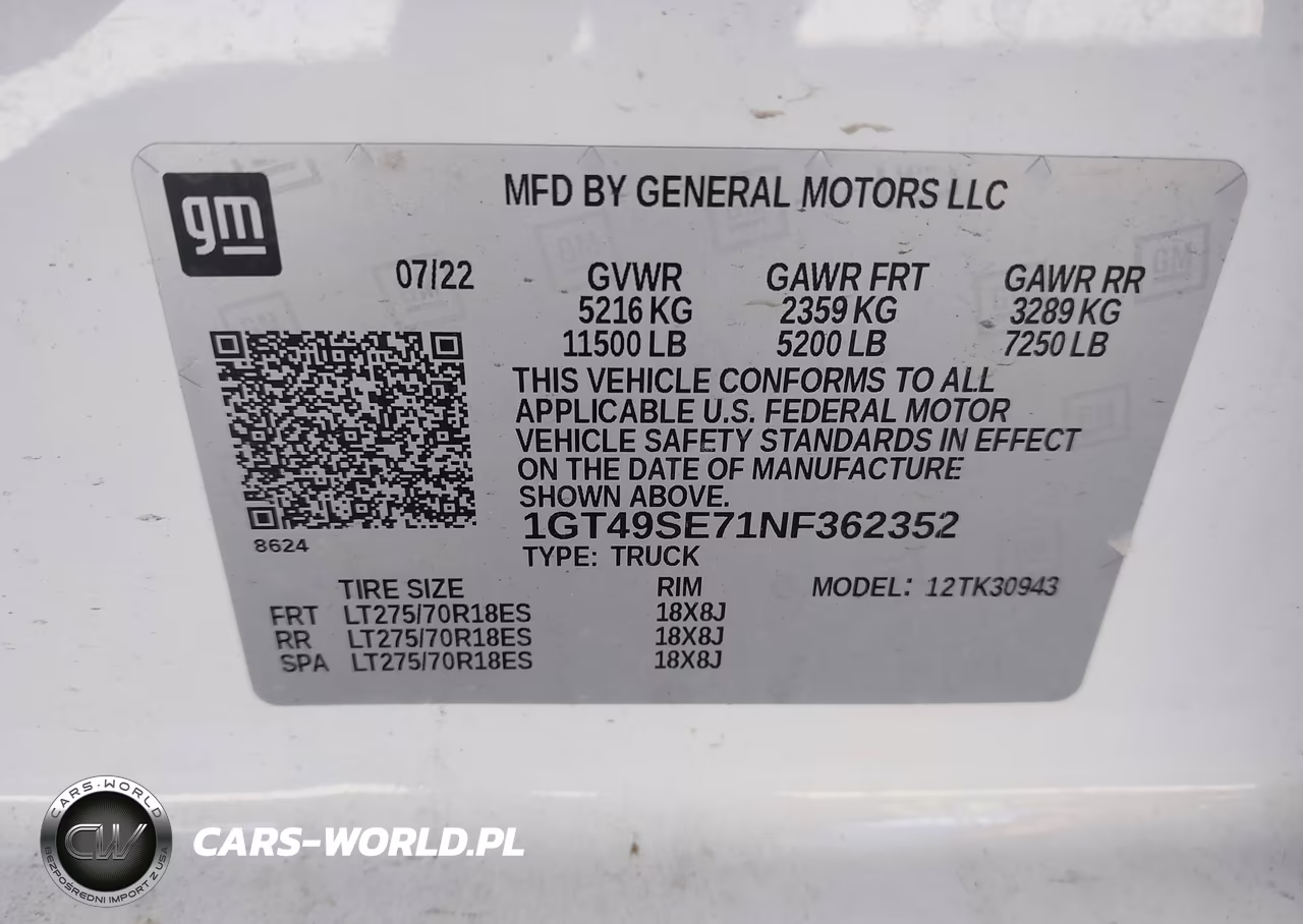 2022 GMC Sierra 3500Hd 4Wd Long Bed Pro VIN:1GT49SE71NF362352 - 8