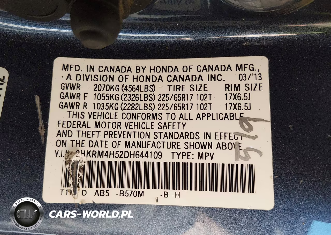 2013 Honda Cr-V Ex VIN:2HKRM4H52DH644109 - 9