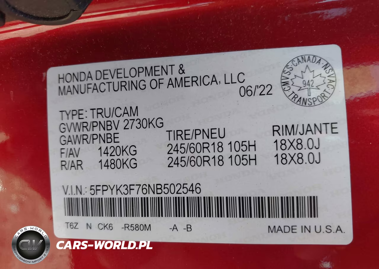 2022 Honda Ridgeline Rtl-E VIN:5FPYK3F76NB502546 - 9