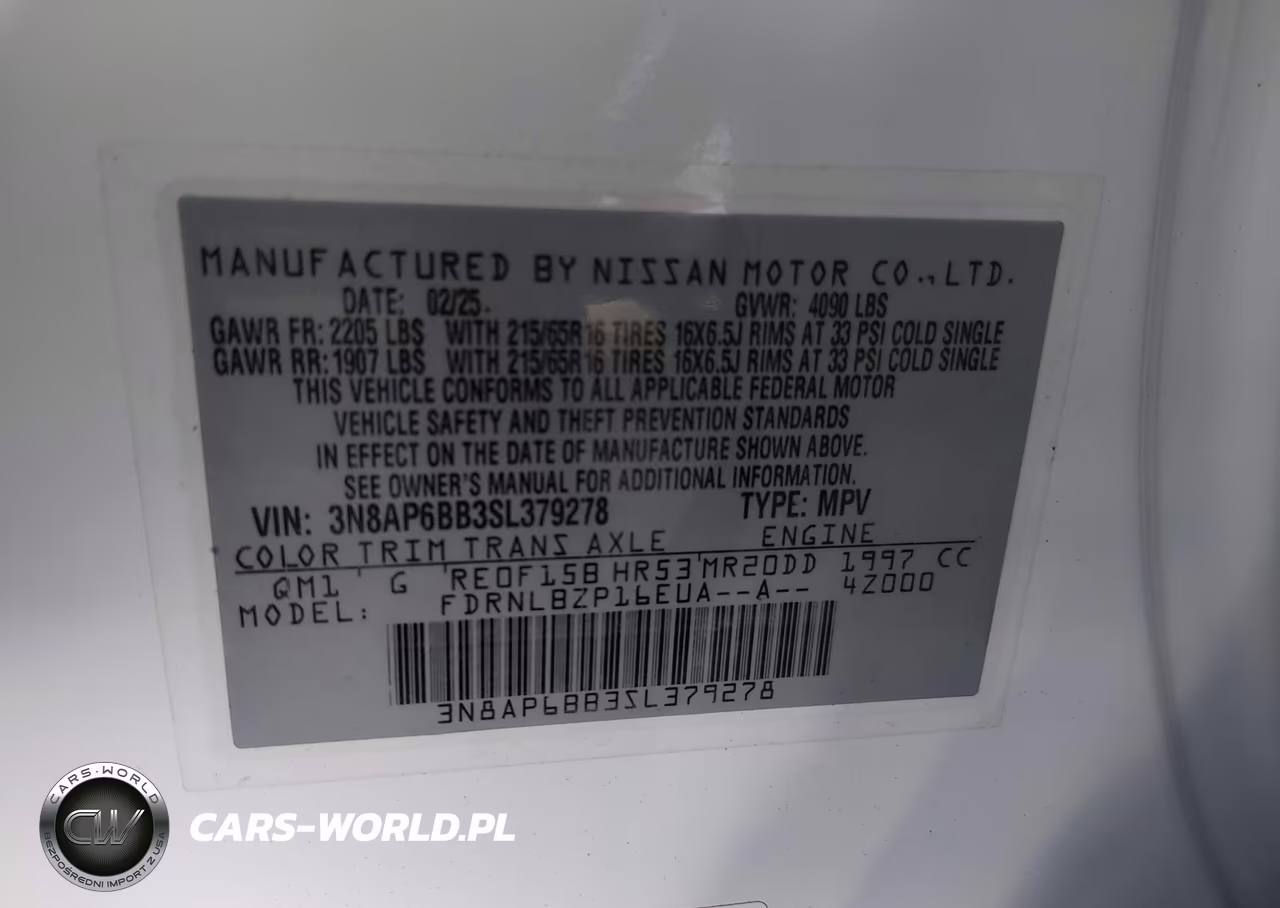 2025 Nissan Kicks S Intelligent Awd VIN:3N8AP6BB3SL379278 - 9