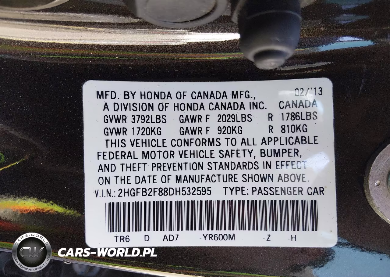 2013 Honda Civic Ex VIN:2HGFB2F88DH532595 - 9