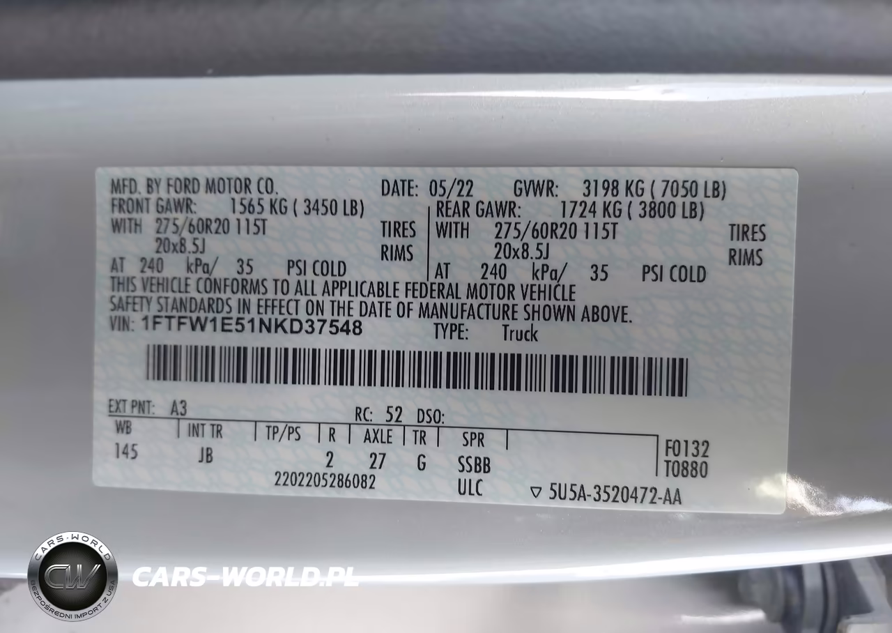 2022 Ford F-150 Xl VIN:1FTFW1E51NKD37548 - 9