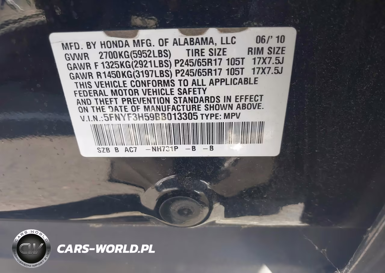 2011 Honda Pilot Ex-L VIN:5FNYF3H59BB013305 - 9