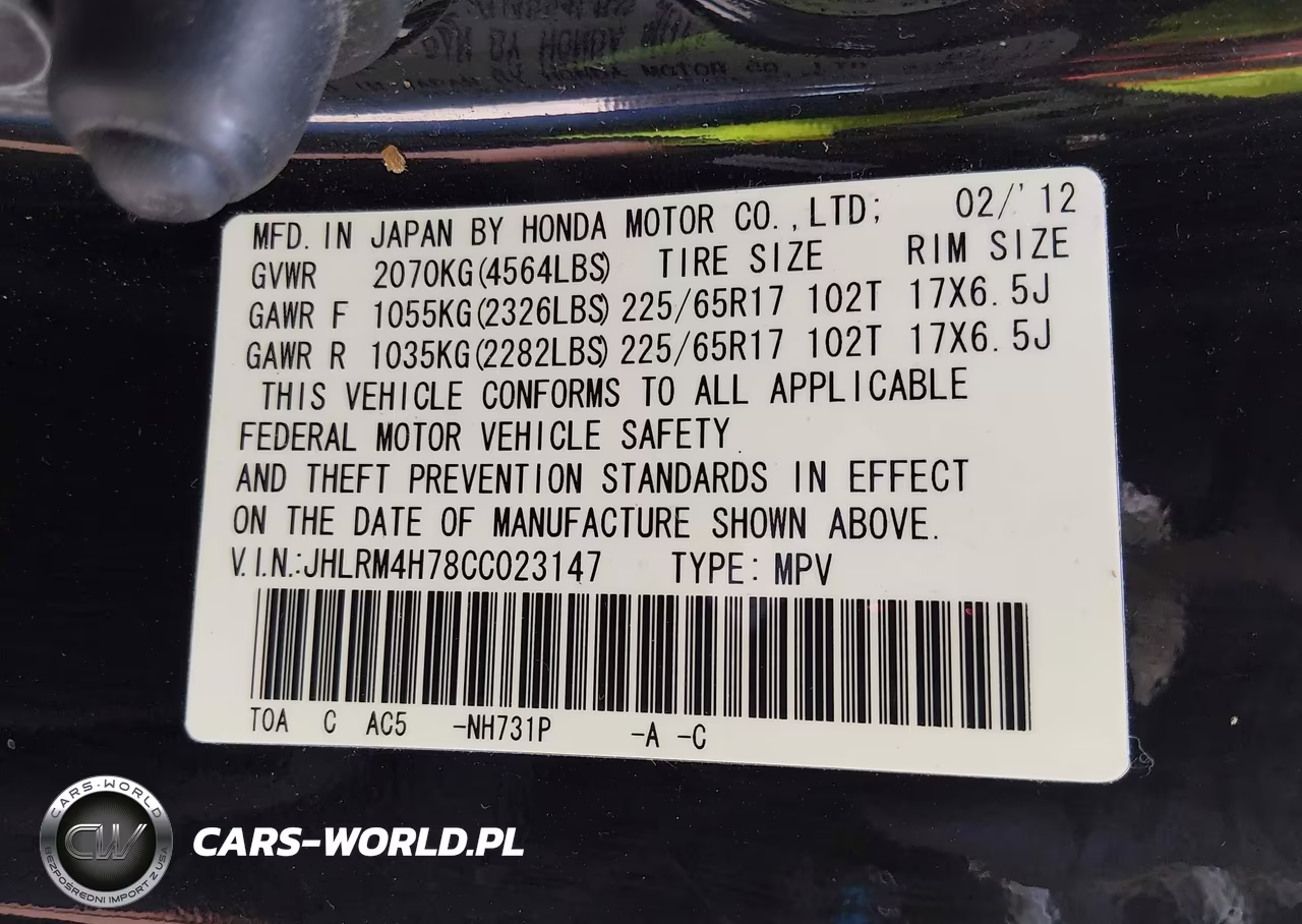 2012 Honda Cr-V Ex-L VIN:JHLRM4H78CC023147 - 9