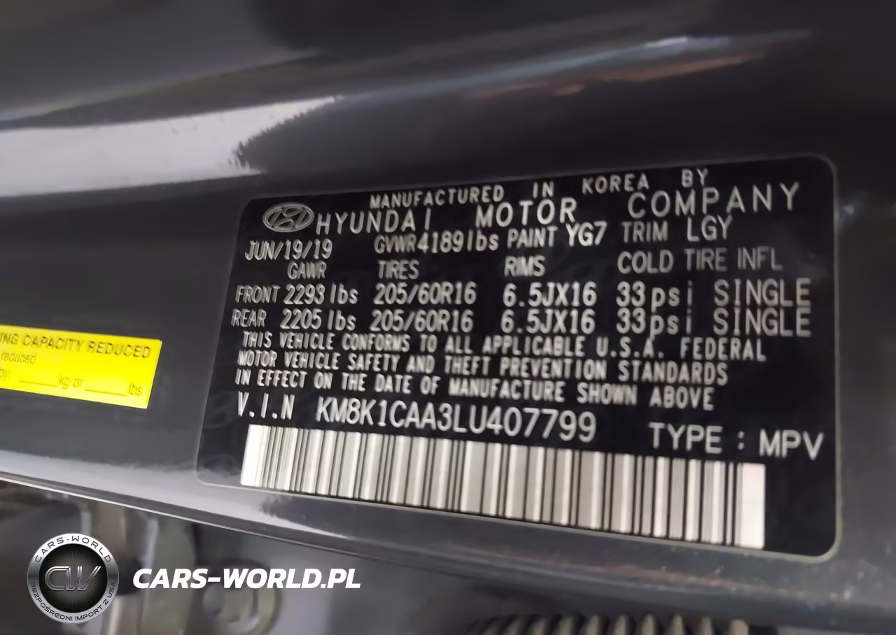 2020 Hyundai Kona Se VIN:KM8K1CAA3LU407799 - 9