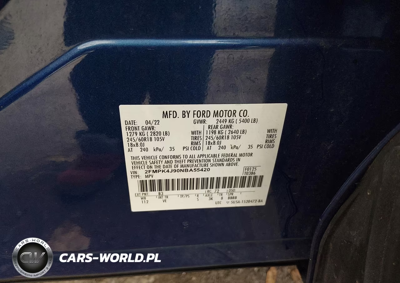 2022 Ford Edge Sel VIN:2FMPK4J90NBA55420 - 9