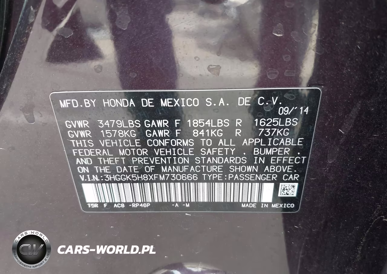 HONDA FIT VIN:3HGGK5H8XFM730666 - 9