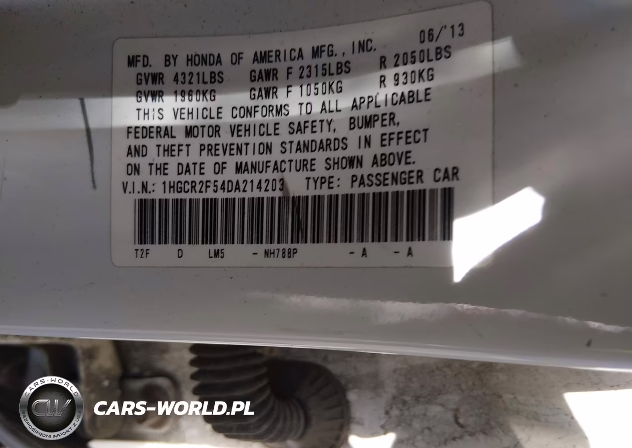 2013 Honda Accord Sport VIN:1HGCR2F54DA214203 - 8