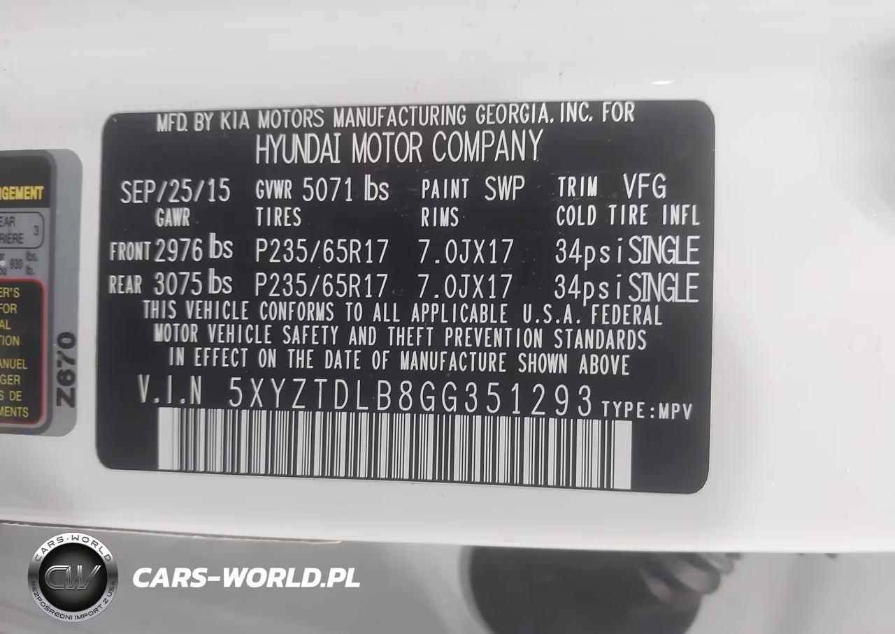 2016 Hyundai Santa Fe Sport 2.4L VIN:5XYZTDLB8GG351293 - 9