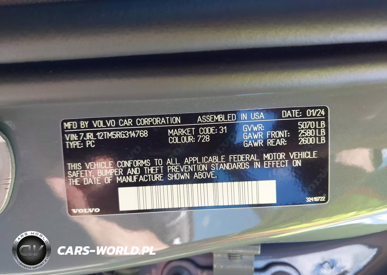 2024 Volvo S60 B5 Ultimate Dark Theme VIN:7JRL12TM5RG314768 - 9
