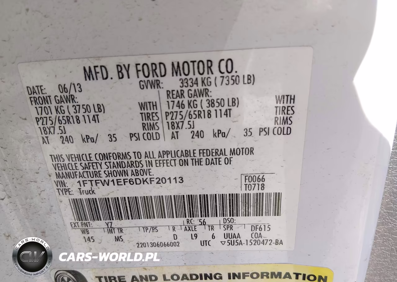 2013 Ford F-150 Xlt VIN:1FTFW1EF6DKF20113 - 9