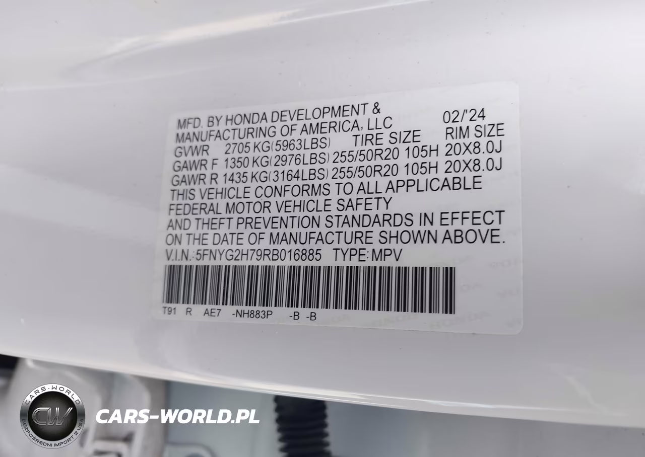 2024 Honda Pilot Touring VIN:5FNYG2H79RB016885 - 9