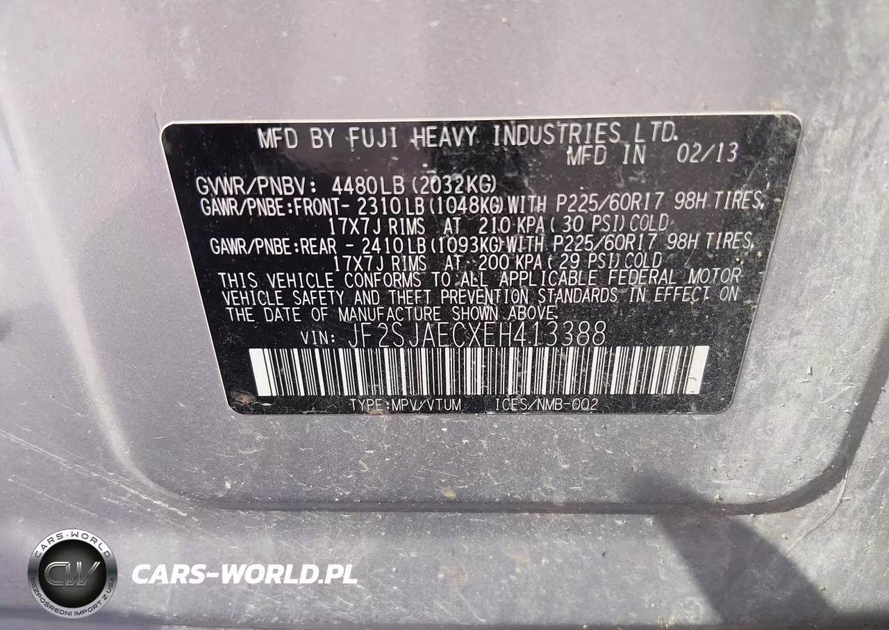 2014 Subaru Forester 2.5I Premium VIN:JF2SJAECXEH413388 - 8