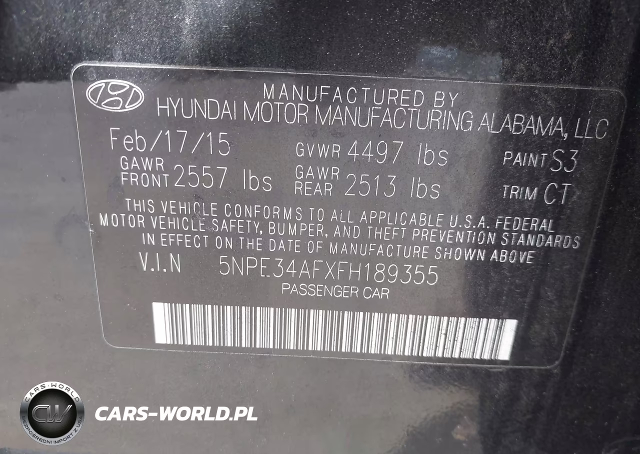 2015 Hyundai Sonata Limited VIN:5NPE34AFXFH189355 - 9