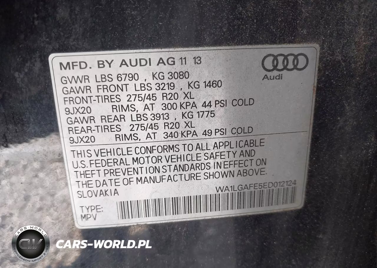 2014 Audi Q7 3.0T Premium VIN:WA1LGAFE5ED012124 - 9