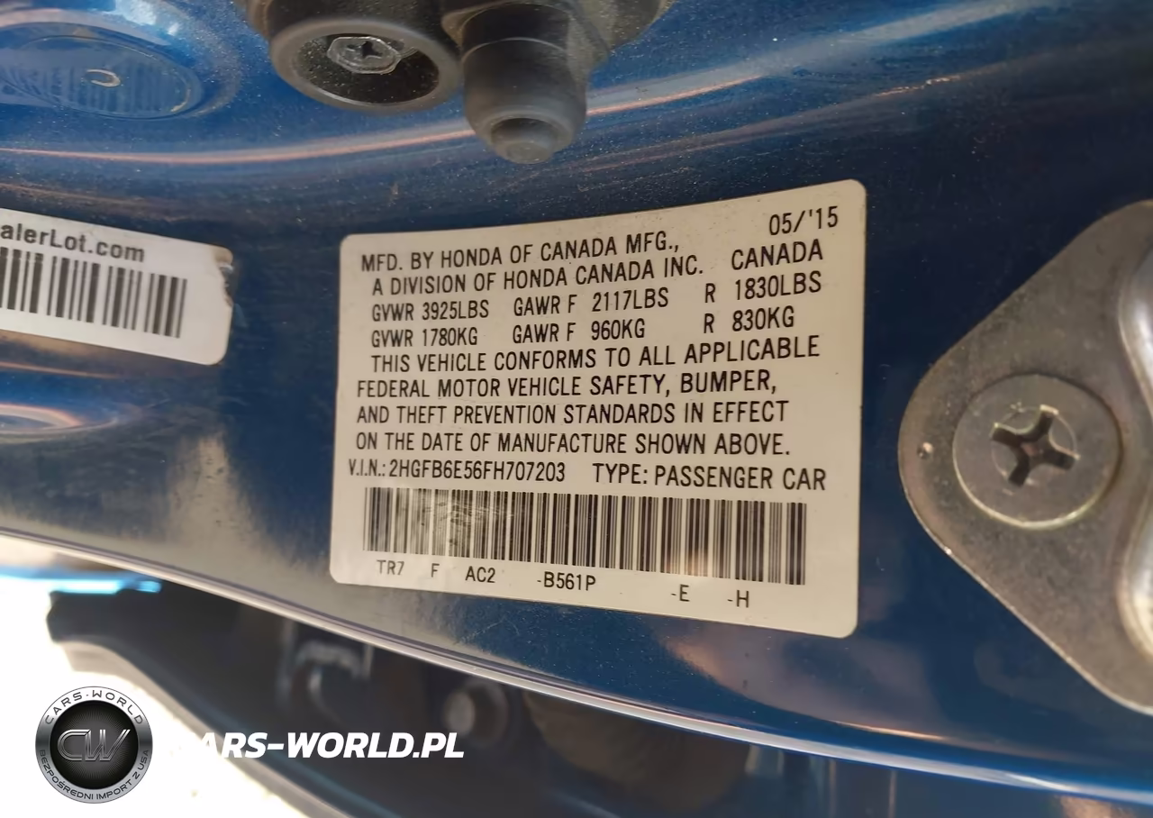2015 Honda Civic Si VIN:2HGFB6E56FH707203 - 9