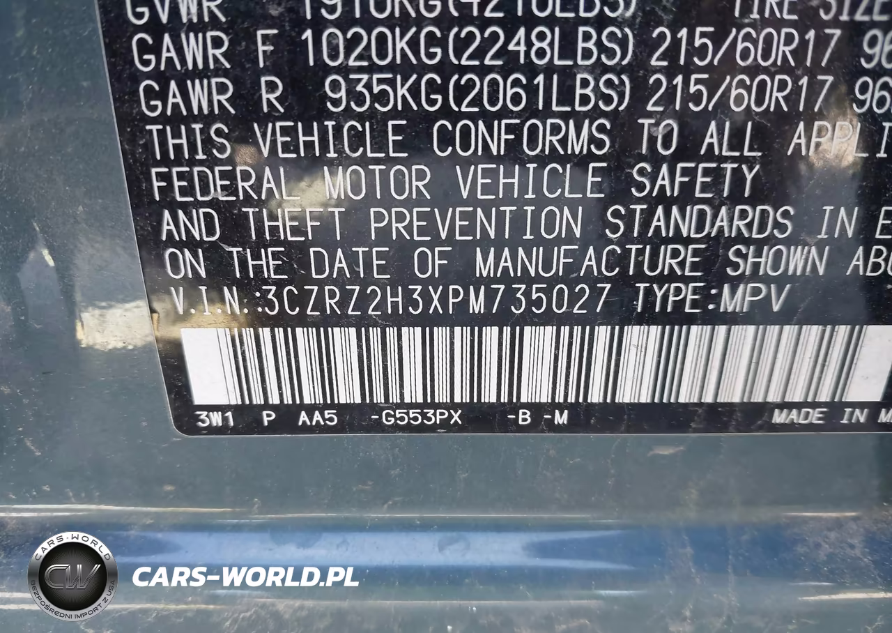 2023 Honda Hr-V Awd Lx VIN:3CZRZ2H3XPM735027 - 9
