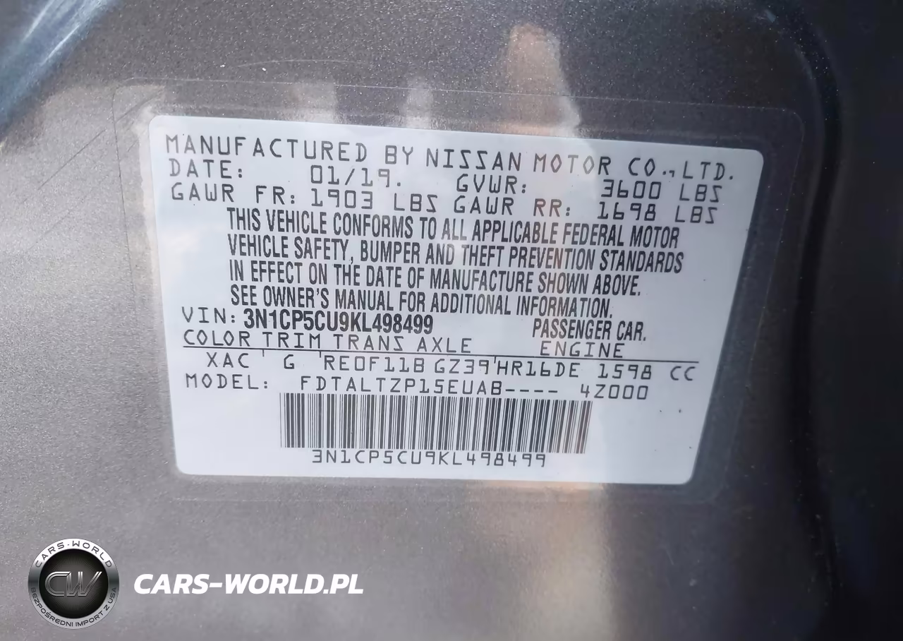 2019 Nissan Kicks Sr VIN:3N1CP5CU9KL498499 - 9