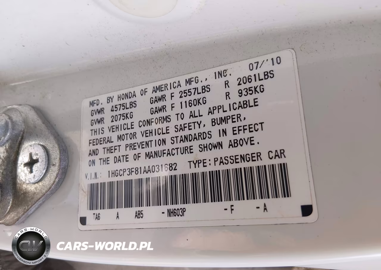 2010 Honda Accord 3.5 Ex-L VIN:1HGCP3F81AA031682 - 9