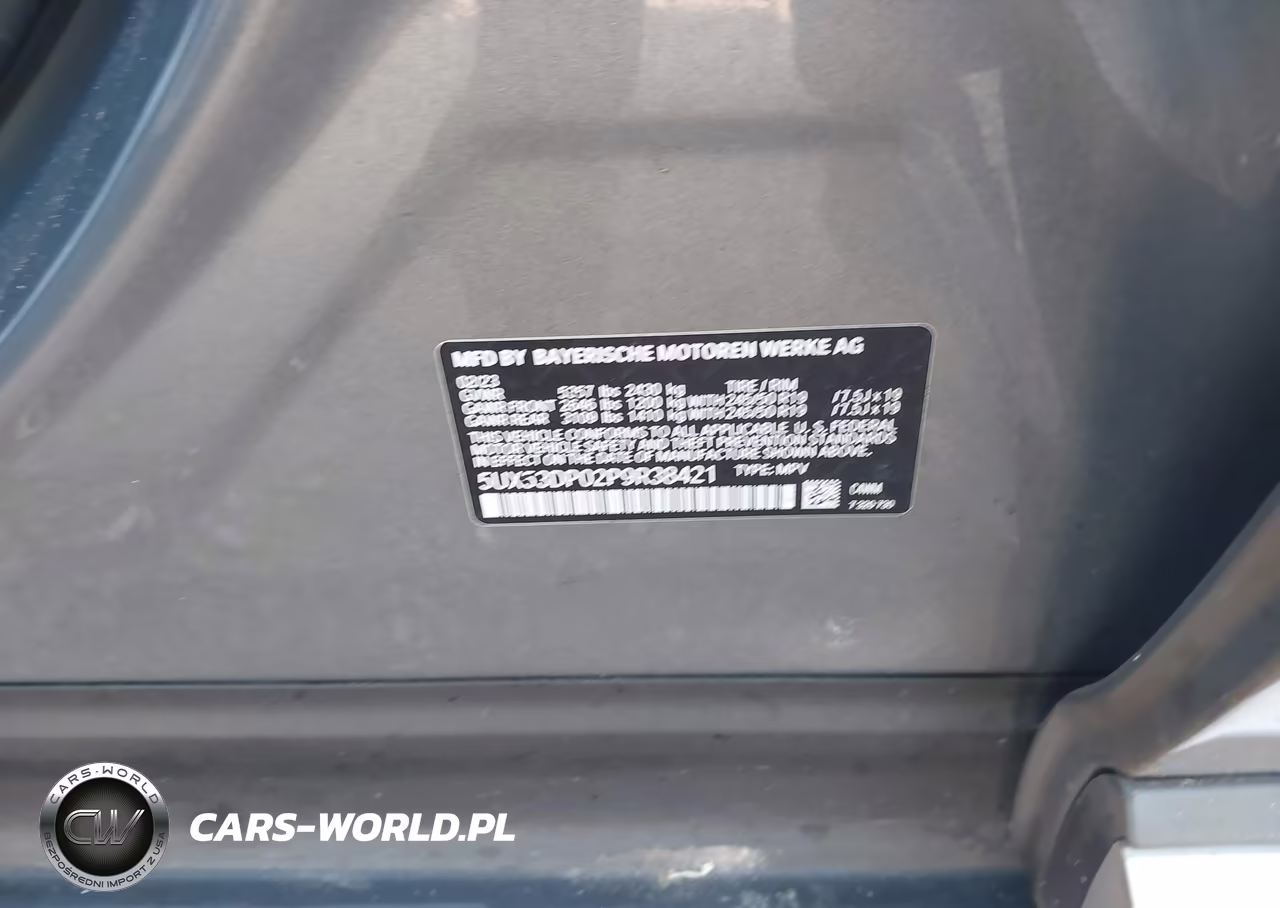 2023 BMW X3 xDrive30I VIN:5UX53DP02P9R38421 - 9