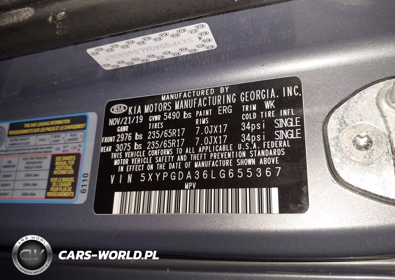 2020 Kia Sorento 2.4L Lx VIN:5XYPGDA36LG655367 - 9
