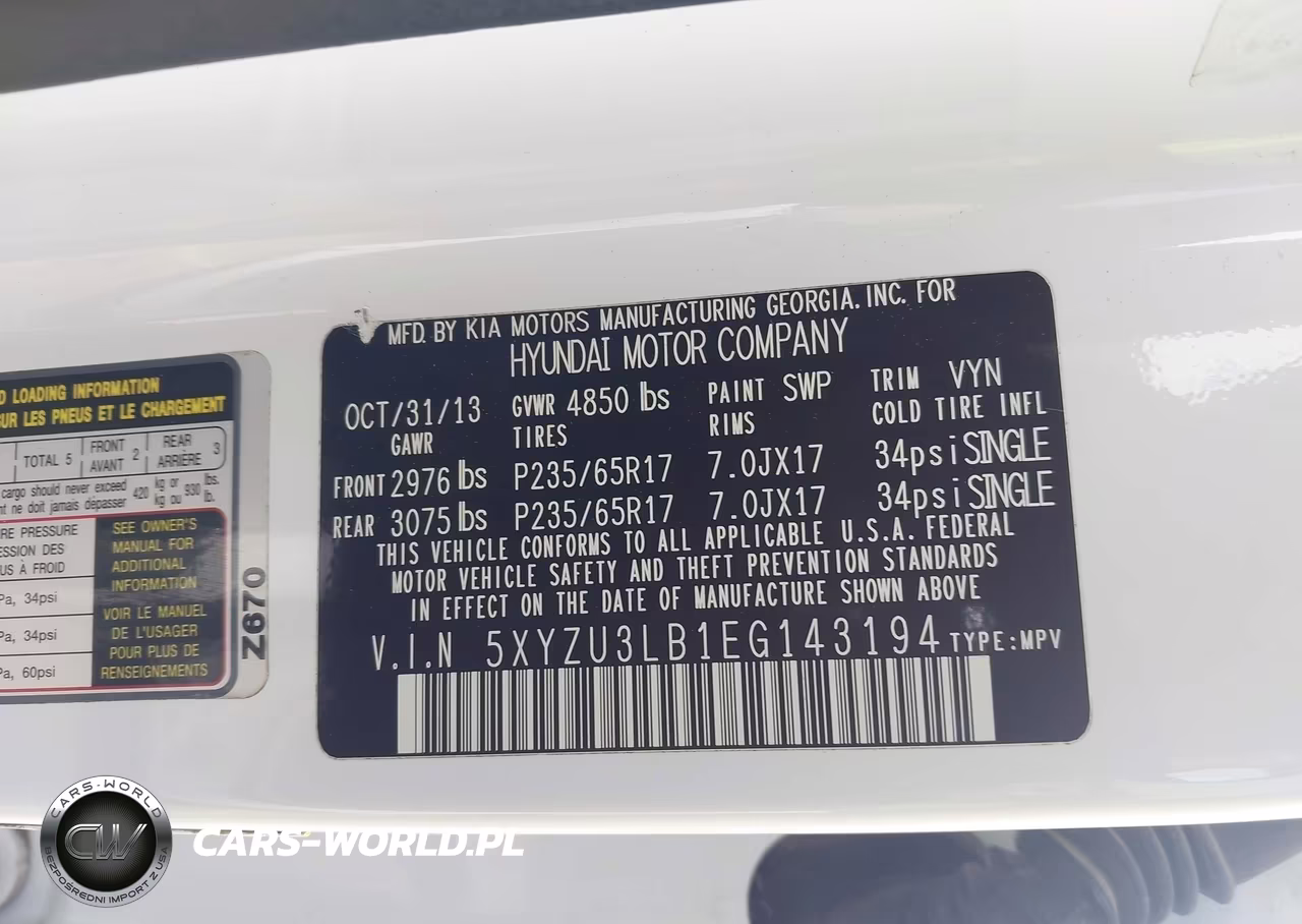 2014 Hyundai Santa Fe Sport 2.4L VIN:5XYZU3LB1EG143194 - 9