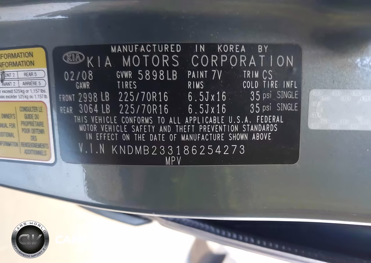 2008 Kia Sedona Lx VIN:KNDMB233186254273 - 9