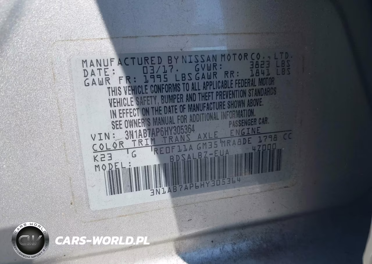 2017 Nissan Sentra S VIN:3N1AB7AP6HY305364 - 9
