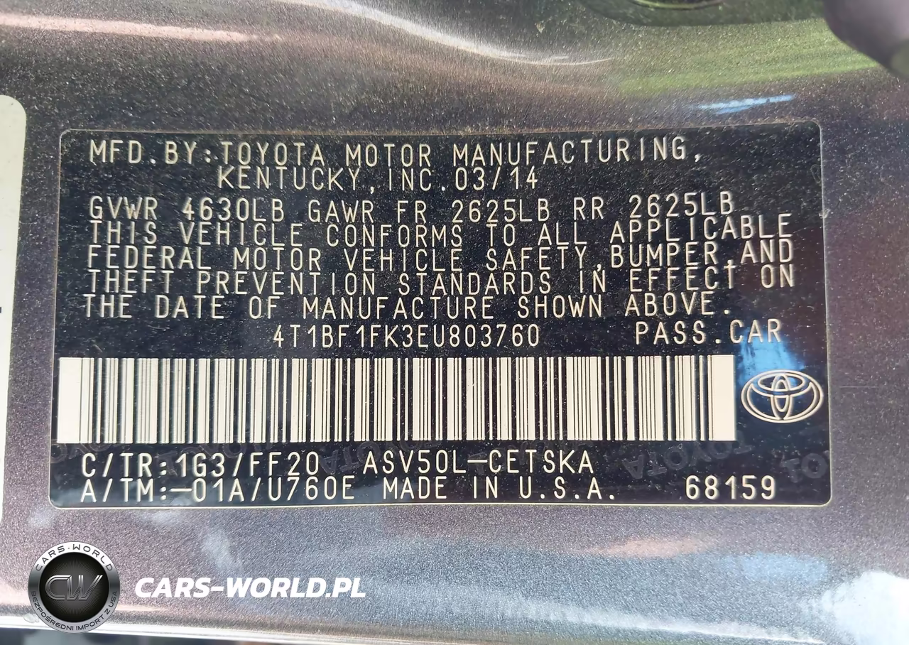 2014 Toyota Camry Se VIN:4T1BF1FK3EU803760 - 9