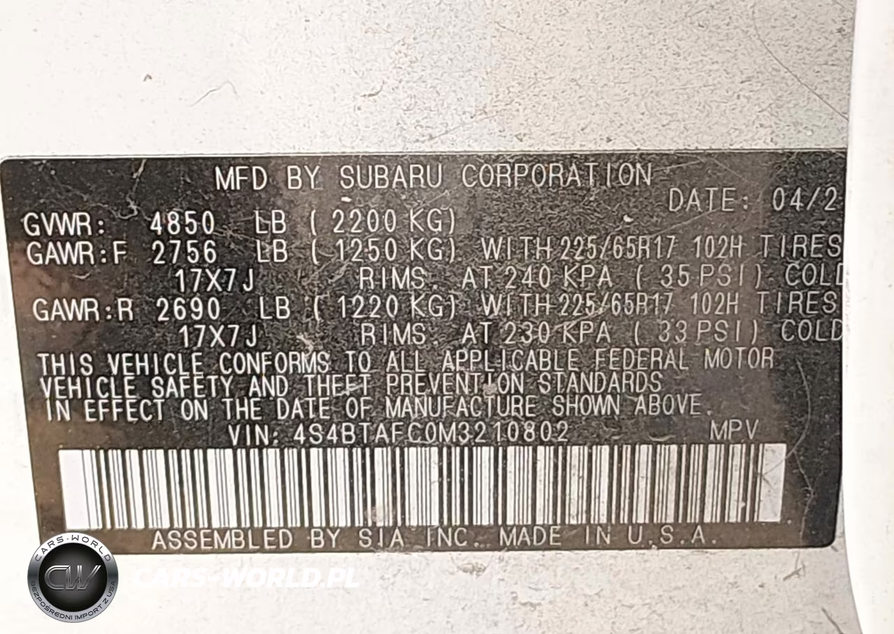 2021 Subaru Outback Premium VIN:4S4BTAFC0M3210802 - 9