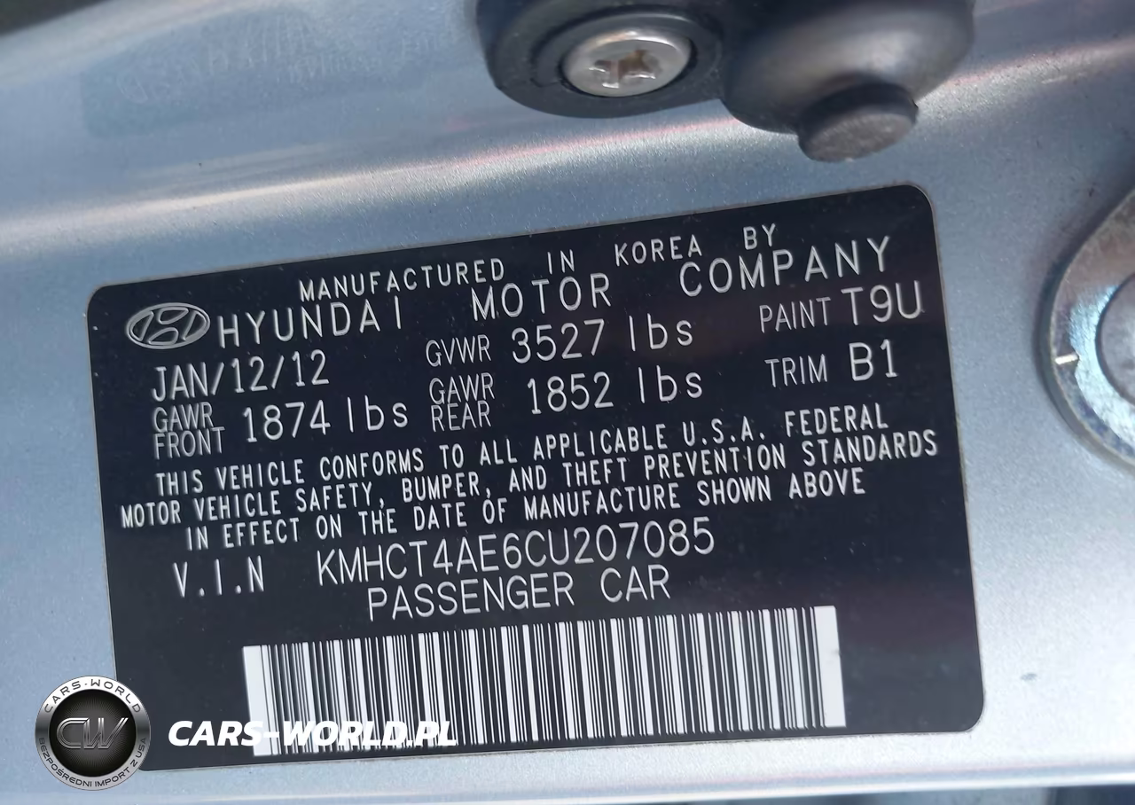 2012 Hyundai Accent Gls VIN:KMHCT4AE6CU207085 - 9