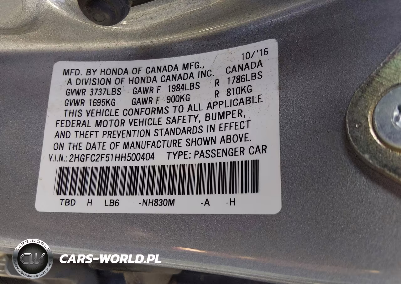 2017 Honda Civic Lx VIN:2HGFC2F51HH500404 - 9